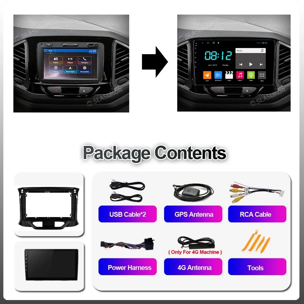 Автомобильный радиоприемник 6G + 128G Android 10 мультимедийный плеер с восьмиядерным