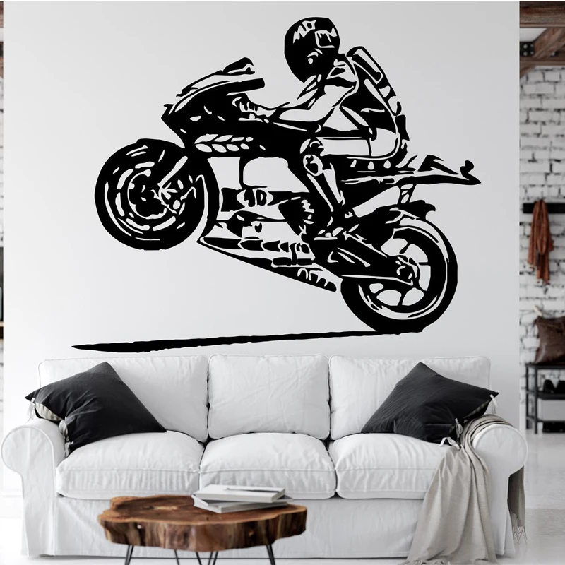 Мотоцикла Dirt Настенная Наклейка с велосипедом виниловый художественный Декор