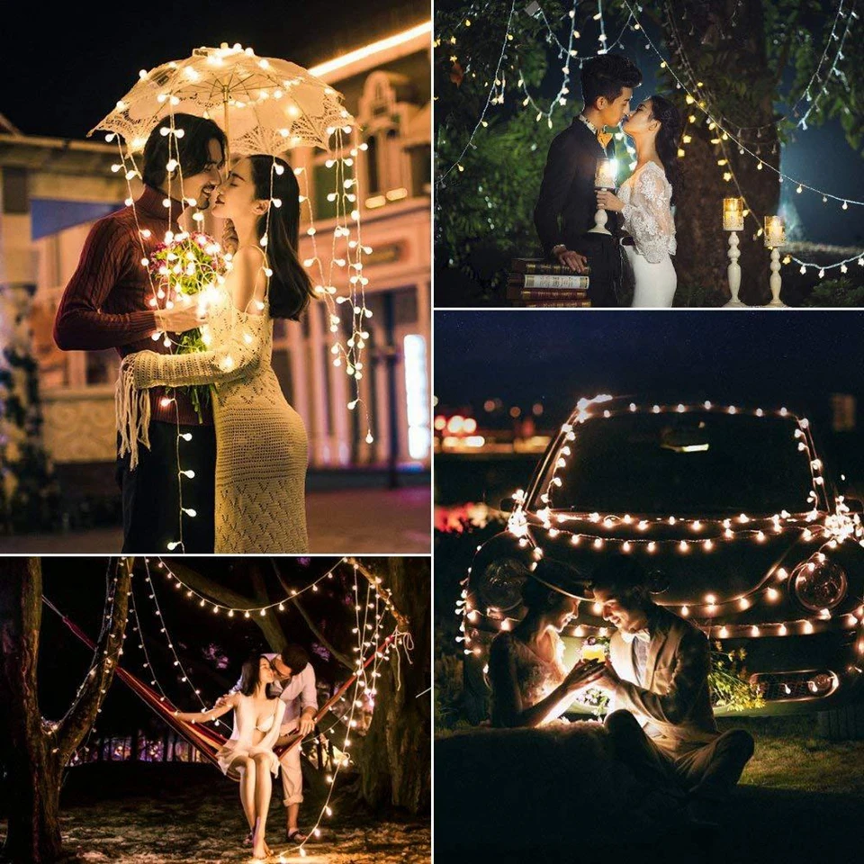 

2m/3m/5m/10m Fairy Garland LED Ball String Lights Waterproof For Christmas Tree Wedding Home Indoor Decoration USB Powered