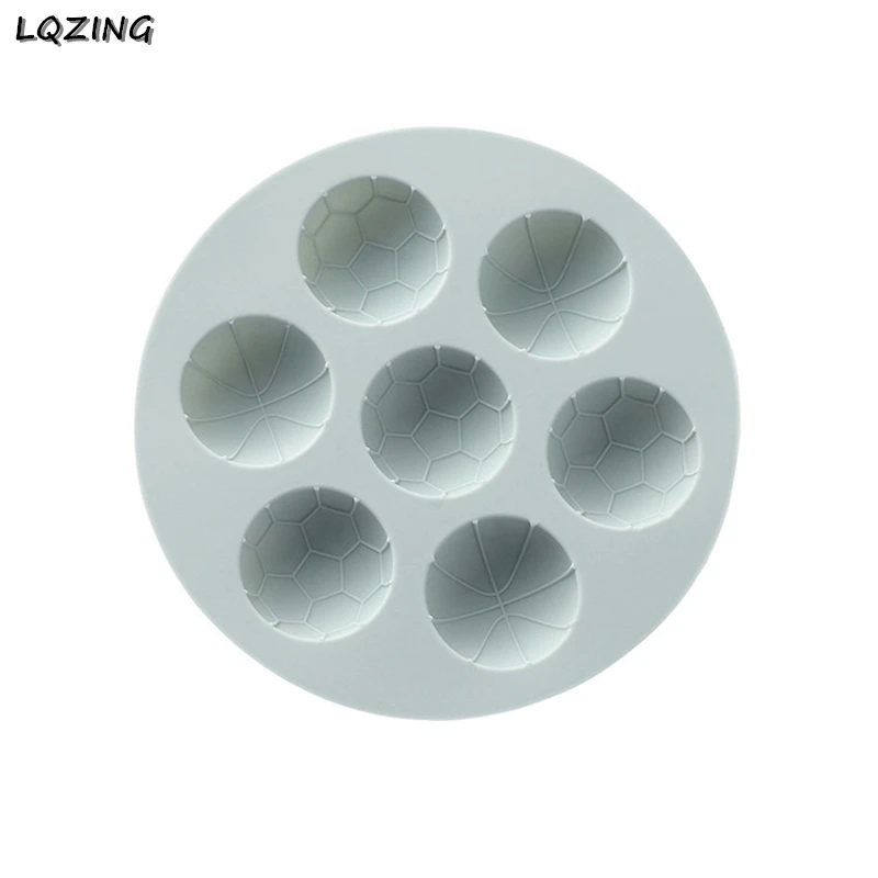 7 ячеек Мультяшные стерео футбол баскетбол форма для шоколадного мусса формы