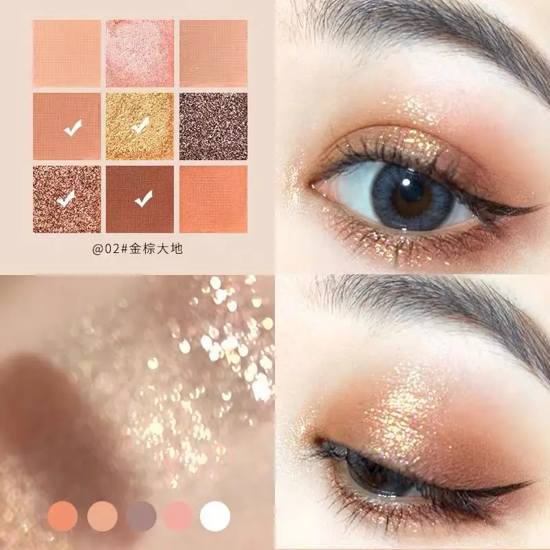 New Arrival Charming Eyeshadow Palette 9 Color Make up Matte Shimmer Pigmented Eye Shadow Powder Beauty Glazed |