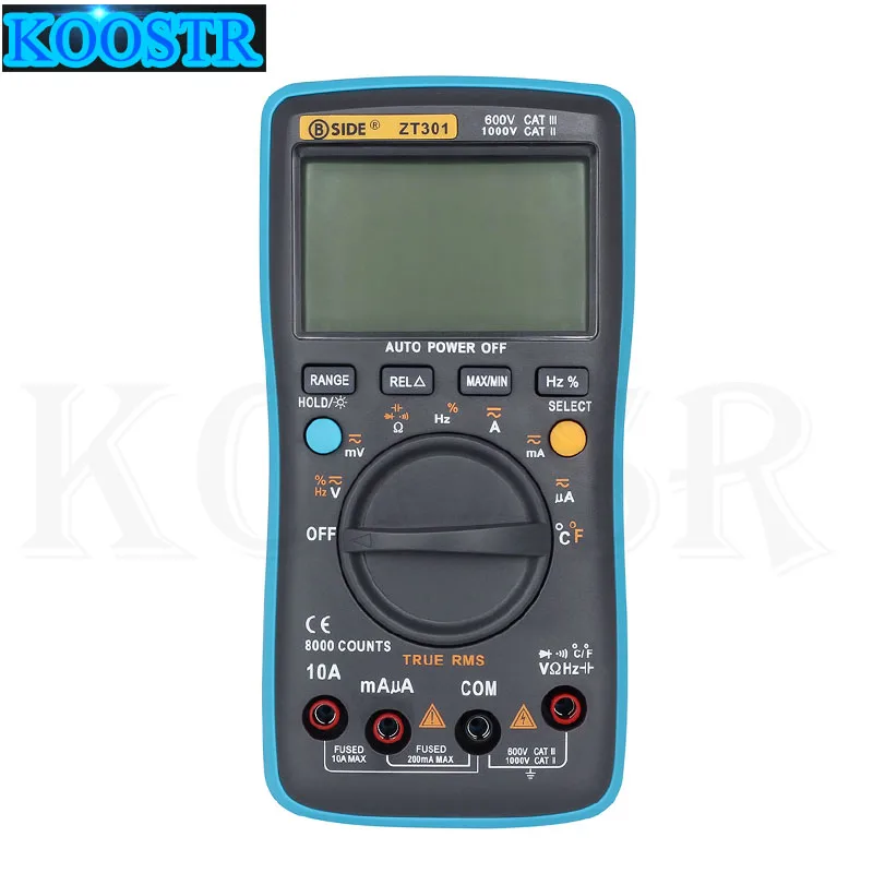 BSIDE ZT301 цифровой True RMS Автоматический диапазон 8000 отсчетов мультиметр AC DC Ток Сопротивление напряжения Емкость Частотомер