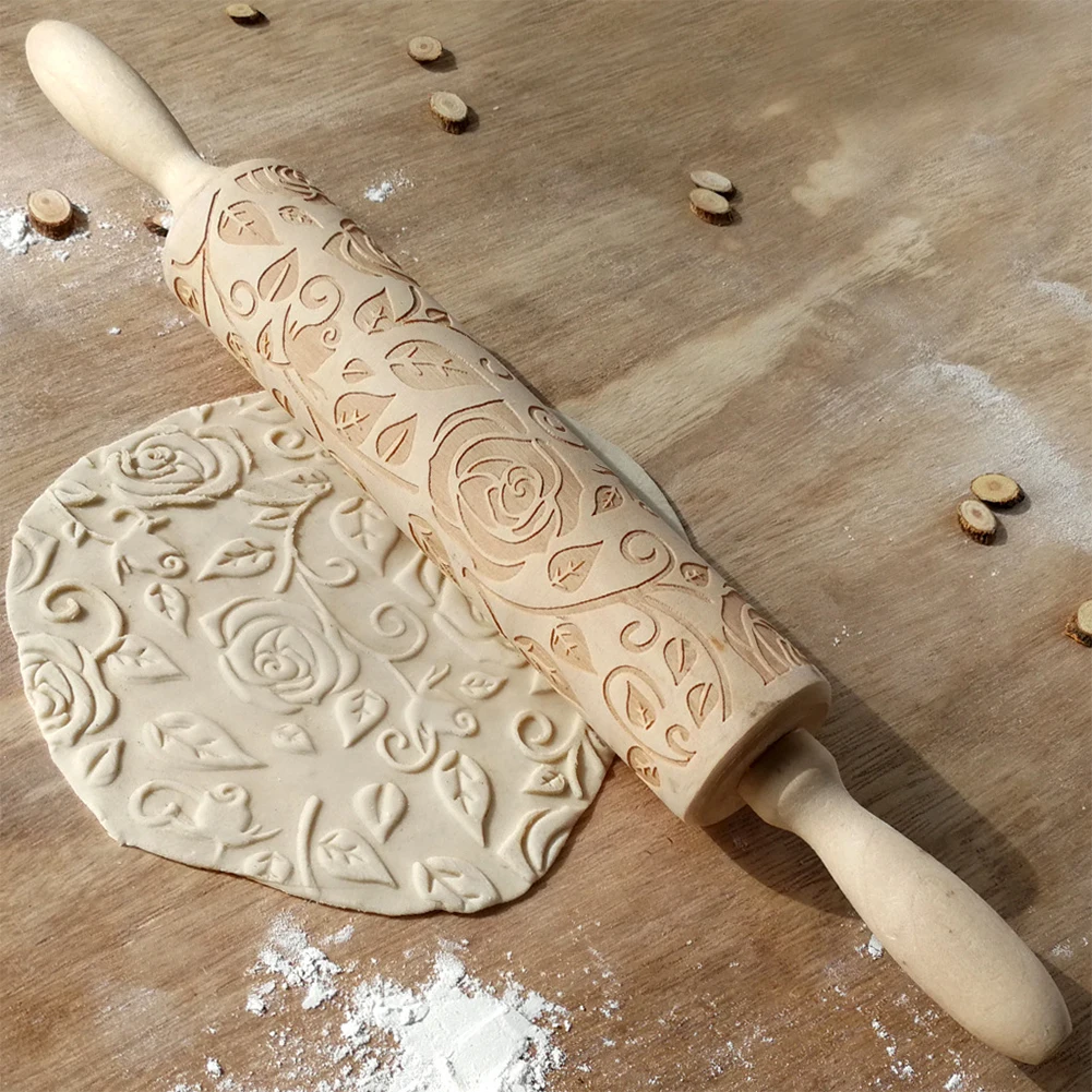 Инструмент для выпечки Кухонные DIY Портативные печенья Роза тиснение рулонный