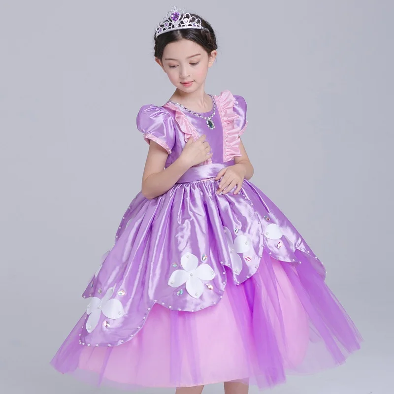 Vestido/нарядный костюм Рапунцель для девочек детское вечернее платье Золушки