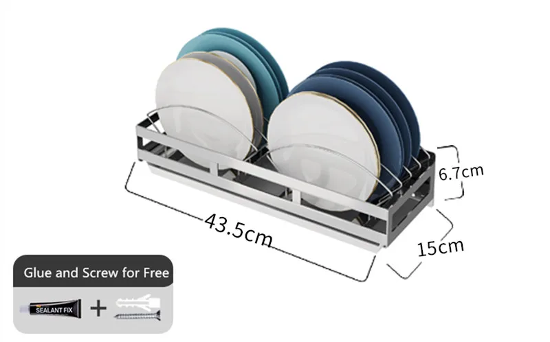 Dish Rack 304 кухонный Органайзер из нержавеющей стали, сушилка для посуды, держатель для ножей, полка для хранения, раковина, слив, контейнер, аксессуары, тарелка - Цвет: Dish Rack