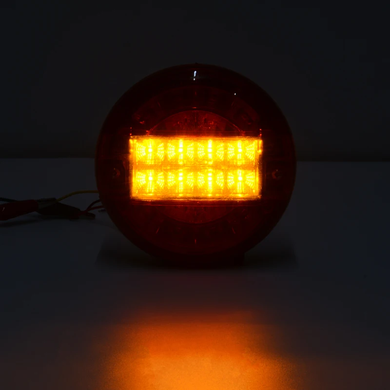 

Mayitr 2pcs 12-24V Car Truck Lorry Dual Color LED Round Rear Tail Brake Light Turn Signal Lamp For Trailer Lorry