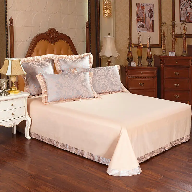 Набор постельного белья с вышивкой жаккардовый атласный комплект из шелка и