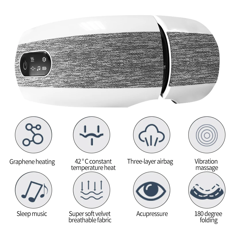 Массажер для глаз маска музыка магнитное давление воздуха инфракрасное
