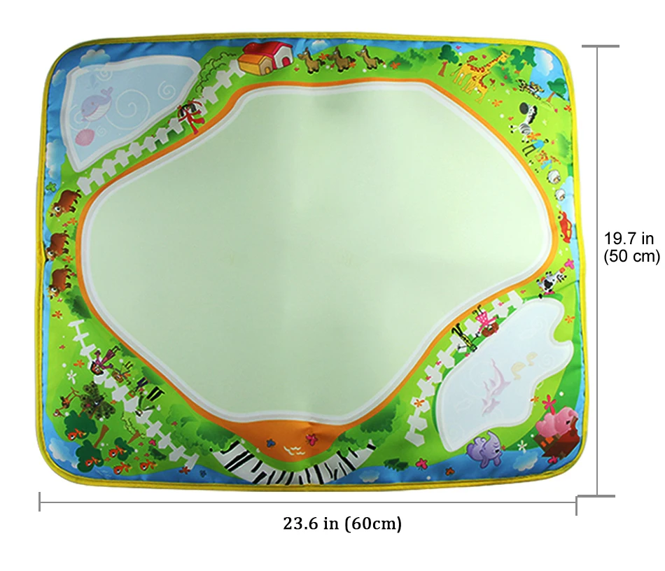 Coolplay 59x36 см Радужный коврик для рисования водой и 2 ручки водный коврик для рисования книги-раскраски коврик для рисования водой Рождественский подарок для детей