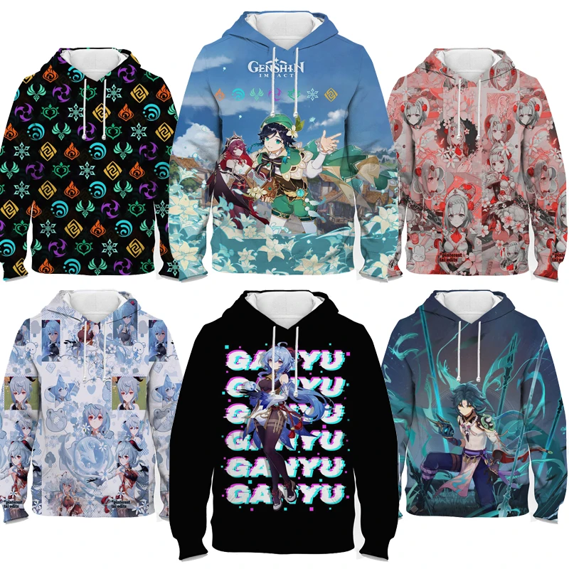 

Kids 3D Genshin Impact Print Hoodies Spring Autumn Toddler Tops Sudadera Children Cartoon Anime Pullovers Boys Girls Sweatshirts