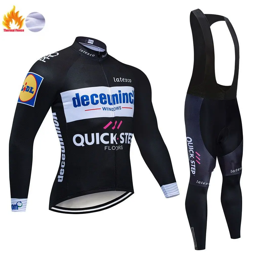 

2020 Pro Team QUICK STEP Велоспорт Джерси 19D нагрудник комплект Бельгии велосипед одежда мужская зимняя термальная флисовая велосипедная одежда