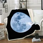 Психоделические шерпа одеяла для кровати животное шерпа одеяло синее фиолетовое Галактическое постельное белье Космос Луна манты