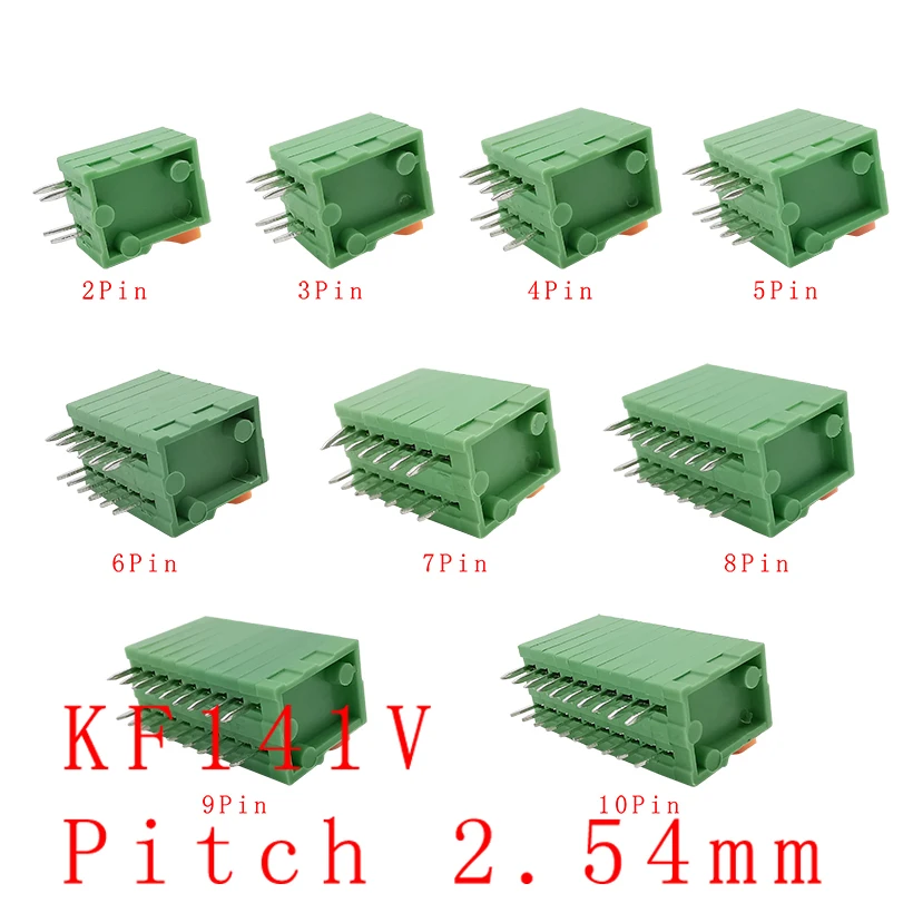 KF141R KF141V 2 54 мм Шаг 2/3/4/5/6/7/8/9/10 Pin печатная плата пружинный неисправный Клеммник