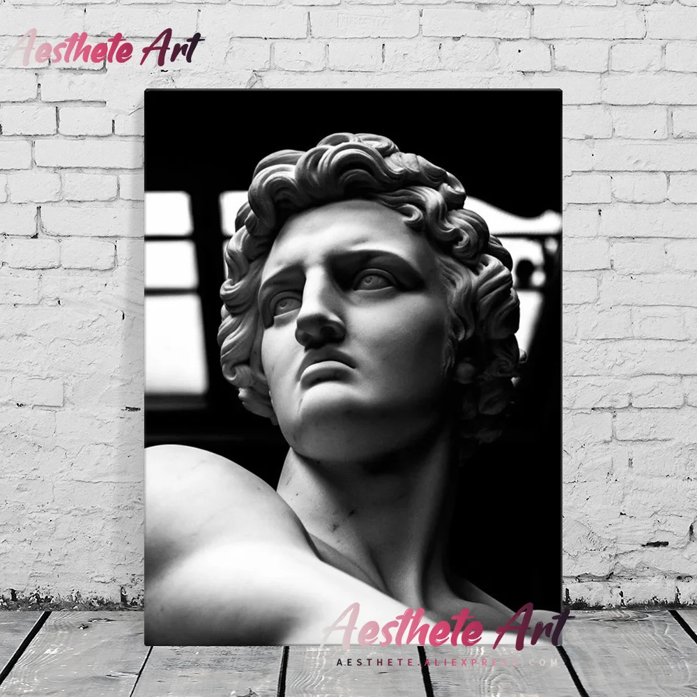 

Classical David Sculpture Aesthetic Home Decor Canvas Posters Prints Decoration Art Wall Pictures Living Room Painting
