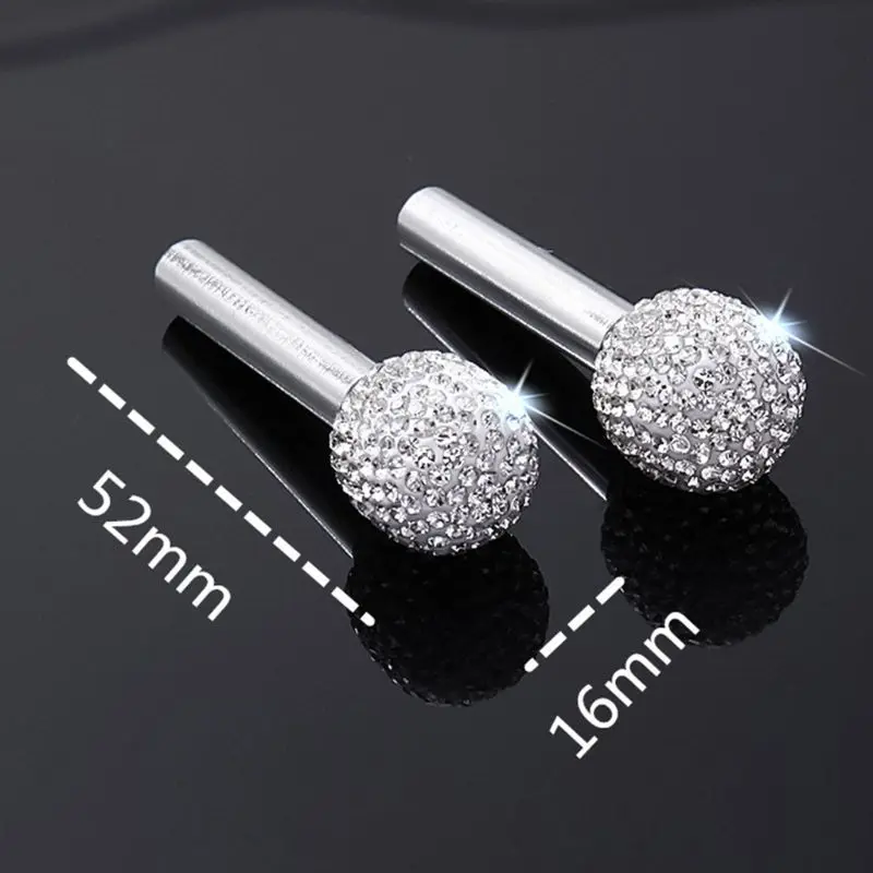 

2pc Universal Car Door Lock Protective Cover Lifting Bolt Diamond Aluminum