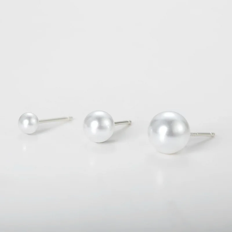 

10 шт. высокий глянец белый вам товары в течение 3-10 мм пресноводный культувированный жемчуг, серьги со шпилькой, для Для женщин, Стерлинговое ...