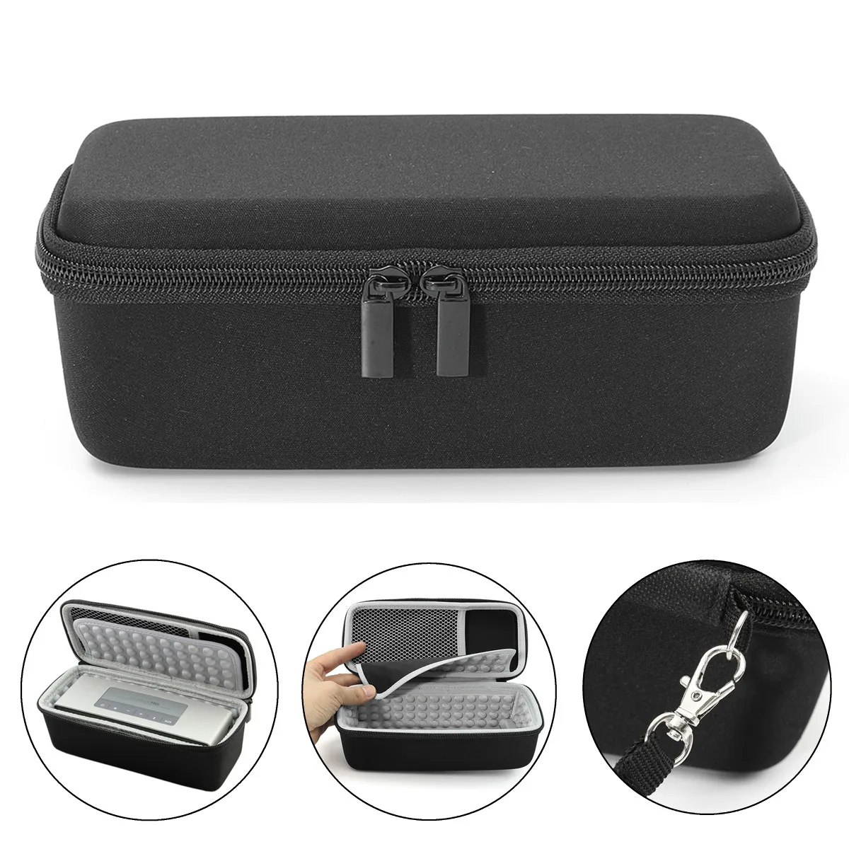 

LEORY Portable Speaker Case for Boses Soundlinks Mini Multilayer Protective Speaker Bag Pouch Extra Space For Plug & Cables