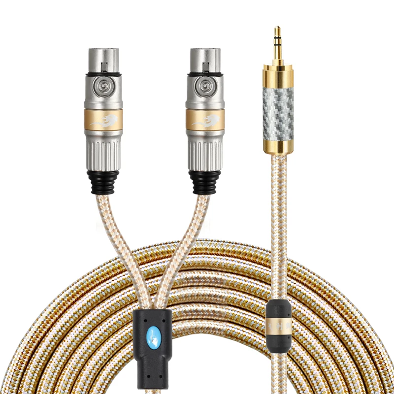 HiFi аудио кабель 1/8 &quotMini Jack 3 5 мм на двойной XLR контактный разъем для микшерной