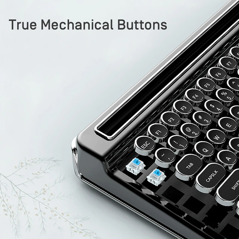 punk usb bluetooth compatible keyboard phone tablet laptop wirless keyboards for ipad real mechanical keyboard 76 keys portable free global shipping