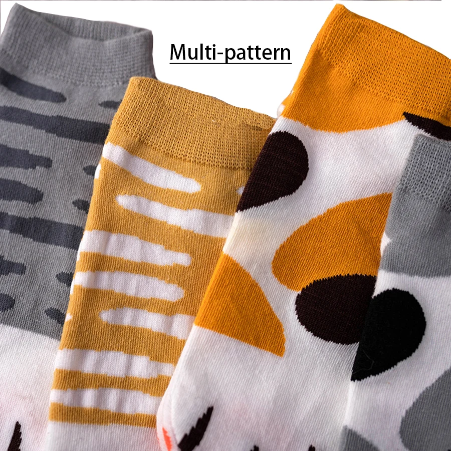 Носки женские хлопковые в стиле Харадзюку повседневные короткие разноцветные