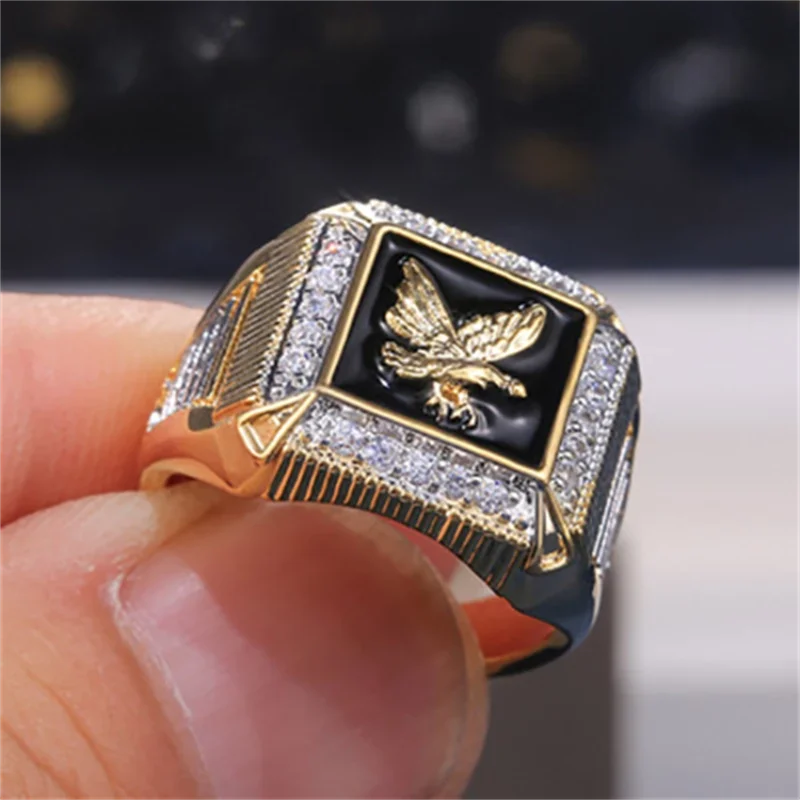 

Men's Hip Hop Rock Style Ring Party Jewelry Domineering Flying Eagle Metal Punk Ring wholesale