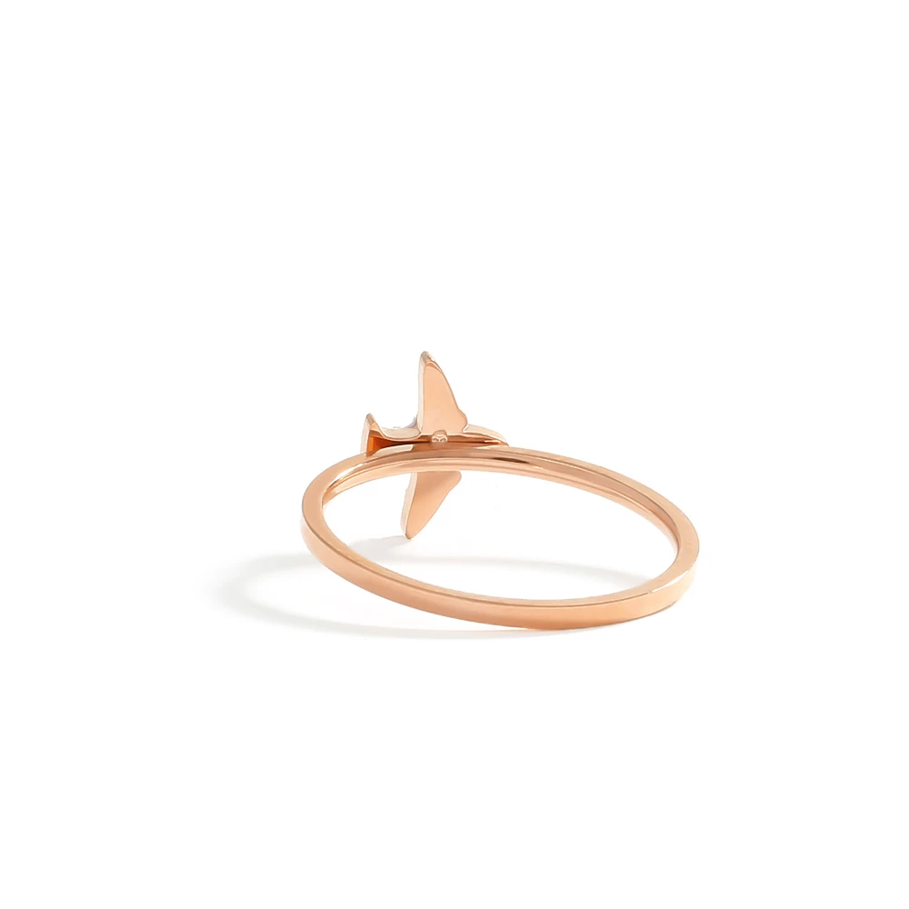 YMYW модные кольца из нержавеющей стали 316L розовое золото стразы Мультяшные для