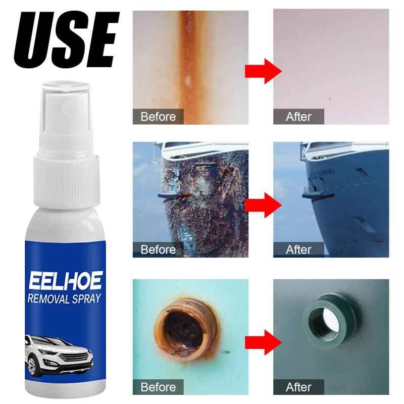 

30ml Car Rust Remover Spray Metal Surface Chrome Paint Car Maintenance Iron Powder Cleaning Rust Remover For Car Home