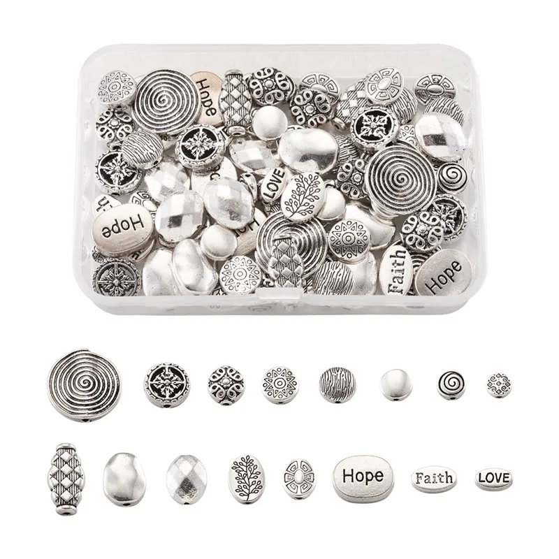 

1 коробка, бусины из сплава в тибетском стиле, бусины для изготовления ювелирных изделий, DIY браслет, ожерелье, аксессуары, фурнитура