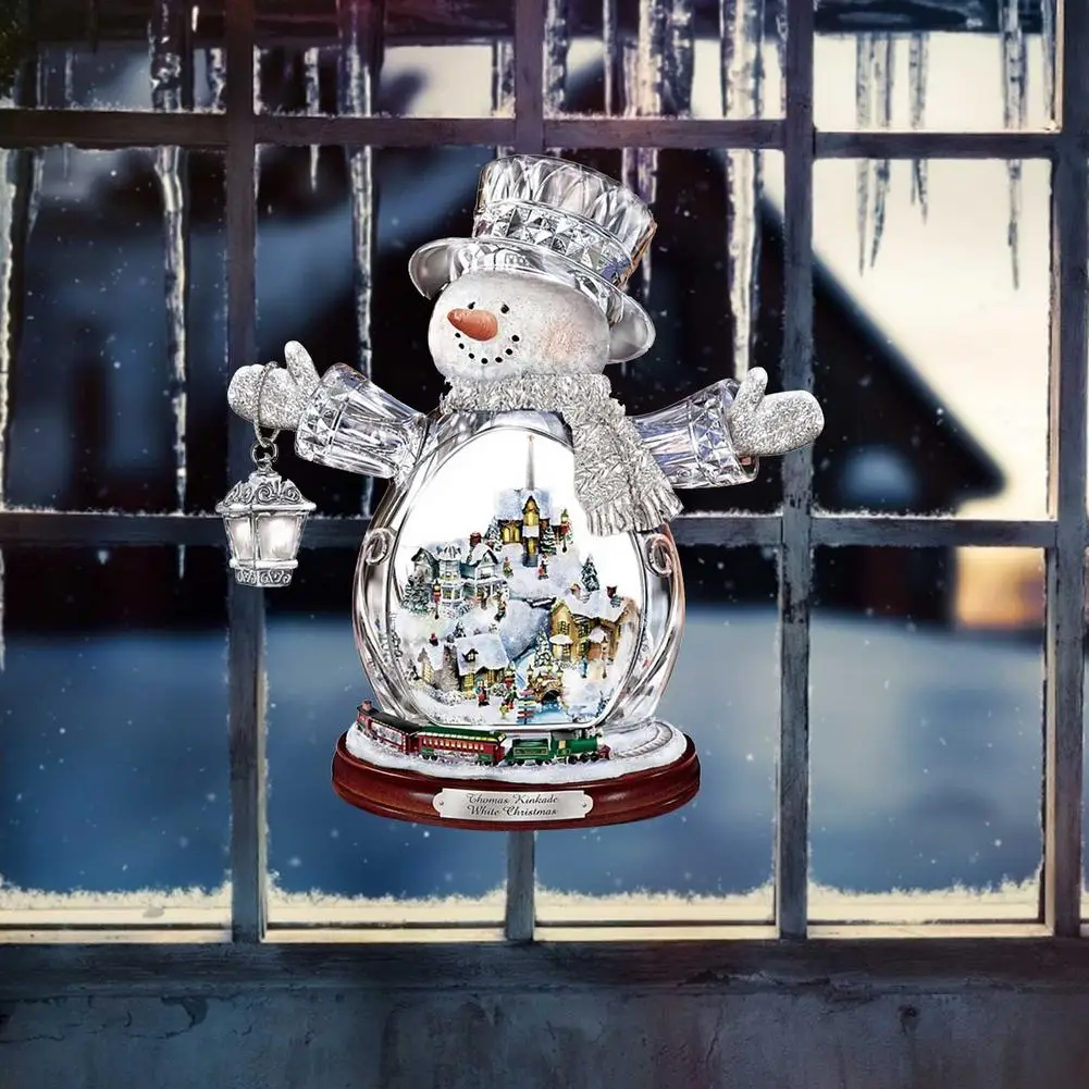 3D наклейки на окна Рождественская елка Снеговик деревенские дома зимний дом