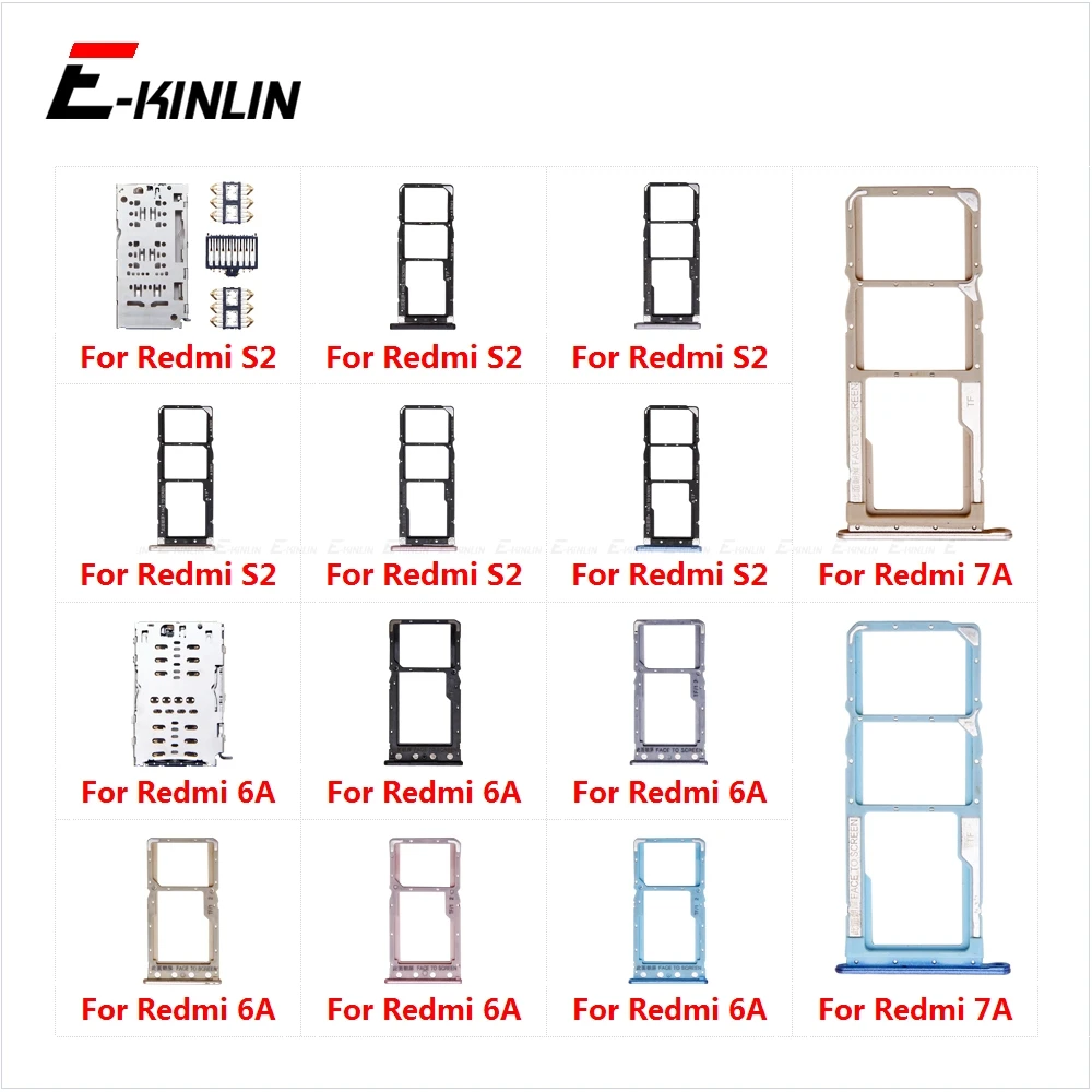 

Micro SD Sim Card Tray Socket Slot Adapter Connector Reader For XiaoMi Redmi S2 7A 6A Container Holder Replacement Parts