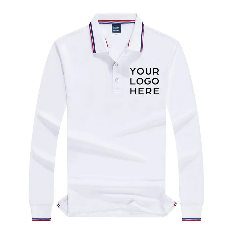 Мужская рубашка-поло с длинным рукавом принтом | одежда