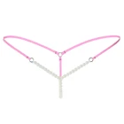 Пикантные Для женщин ремешком, украшенным жемчугом; Массажные стринги сексуальные эластичные трусики женщина нижнее бельё для девочек Соблазнительные Танга бельё Hipster Calzon Mujer