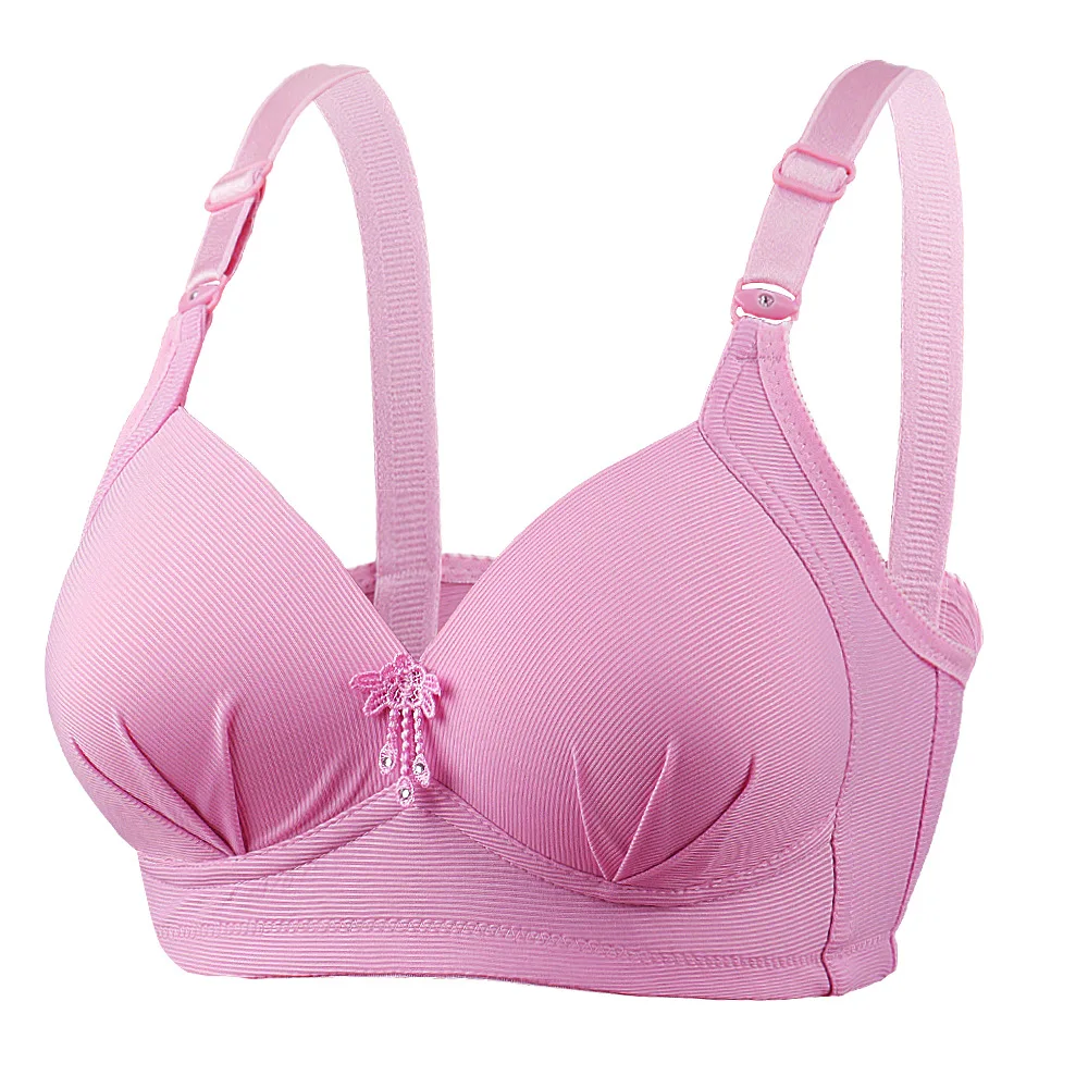 

Girls Bra for Women Back-Close 36-44 B C Cup Bras Cotton Push Up Breathable Middle-aged Underwear Gathered Bra Brassiere