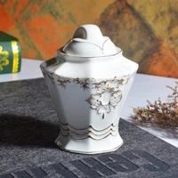 european relief gold coated ceramic sugar pot european household dining ceramic seasoning pot royal coffee sugar po