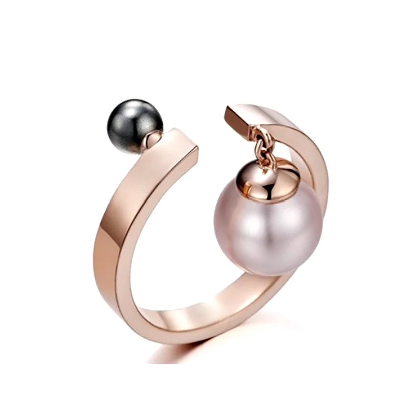 SINLEERY Модные женские регулируемые открытые кольца с подвеской из искусственного