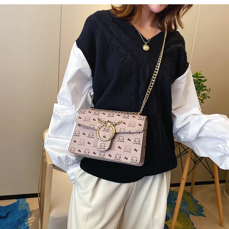 Hello kitty Женские сумки-мессенджеры модные сумки с металлическим замком сумка на одно плечо Bolsas Feminina GG CHANNEL сумки Cc