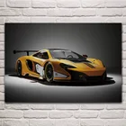Красивый желтый суперкар, высокоскоростной автомобиль, Художественная ткань, фотография, домашнее искусство, украшение для гостиной KP300