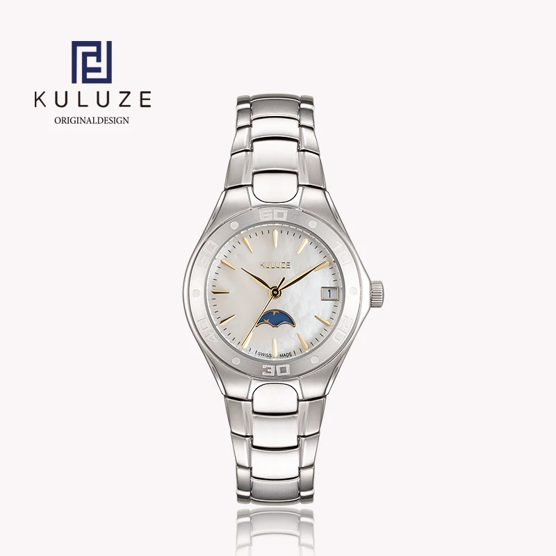 KULUZE Titanium Women's Watch Swiss movement Waterproof Fashion Quartz Watch Luxury Star Moon Series Women Watches Reloj Mujer