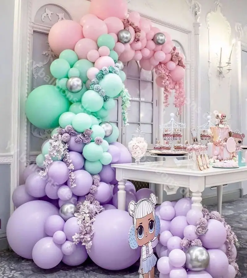 114 шт. Пастельные Детские розовые макароны латексные украшения для дня рождения