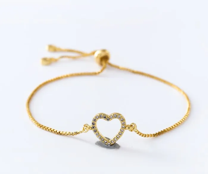 Золотая серебряная цепочка микро браслет с фианитами кубическим цирконием