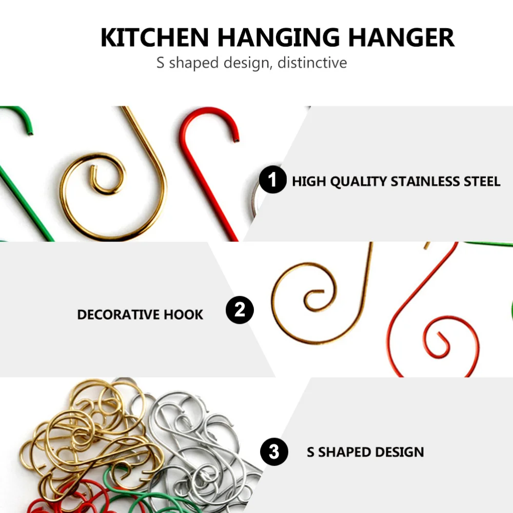 

100pcs Christmas Tree Hanging Hooks Decorative Hooks Xmas Decoration Accessories