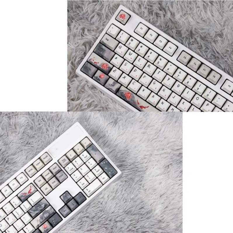 

5 Sides Dye-Sublimation Ink Koi Nobori Carp Keycap Mechanical Keyboard Keycaps B95C