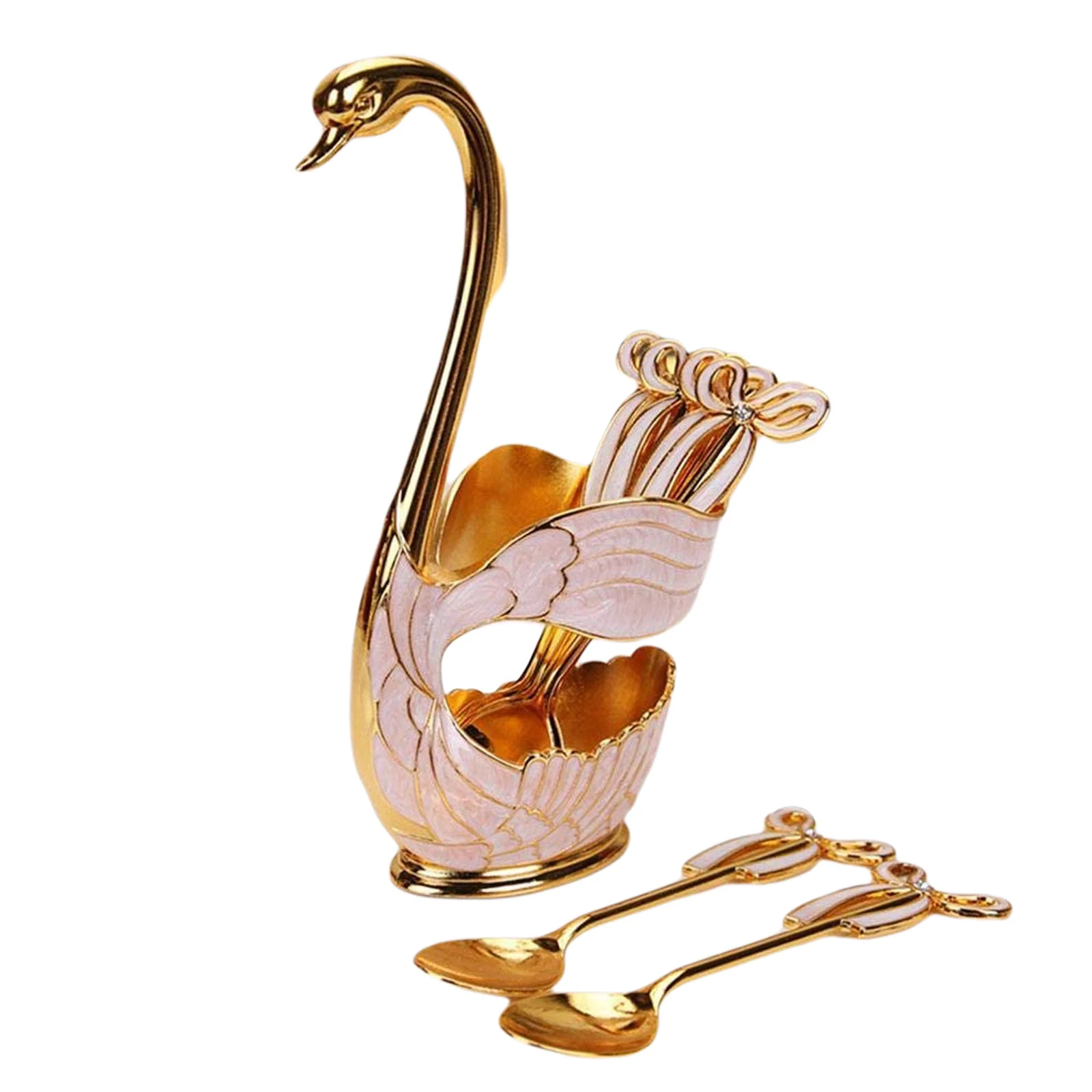 Вилка в виде лебедя кофейная ложка подставка полый домашний декор фруктовый