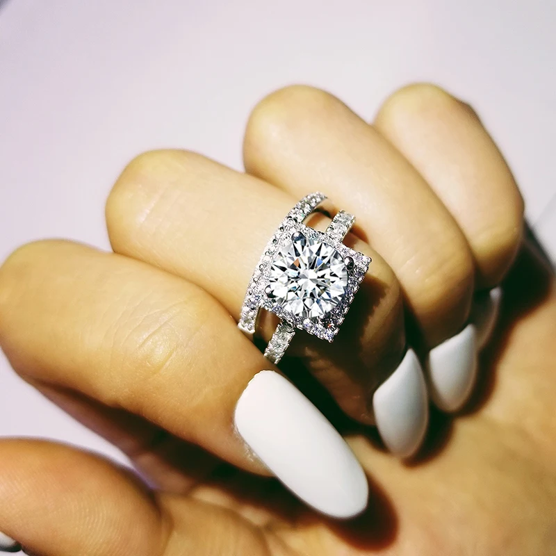 925 серебро оригинальный набор обручальных колец для женщин невесты ювелирное