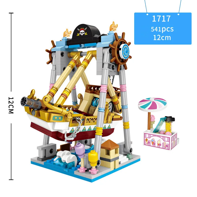 

Mini Building Blocks Amusement Park with friends Ferris Wheel block Carousel Pirate Ship DIY Bricks Toys for kids birthday gift