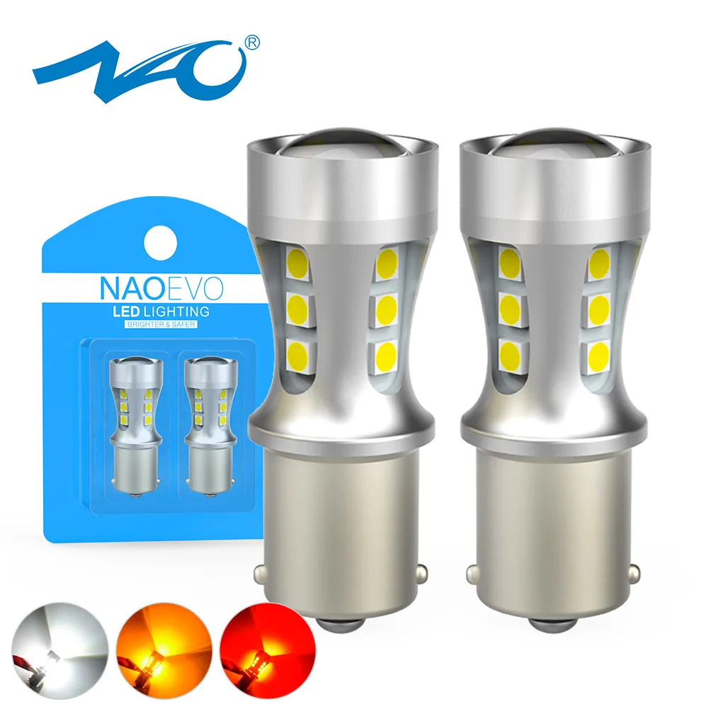 Светодиодная лампа NAO P21W T20 W16W PY21W BA15S 1156 W21/5W 1300Lm T15 12V BAY15D 7443 Auto P21 5W 7440 W21W