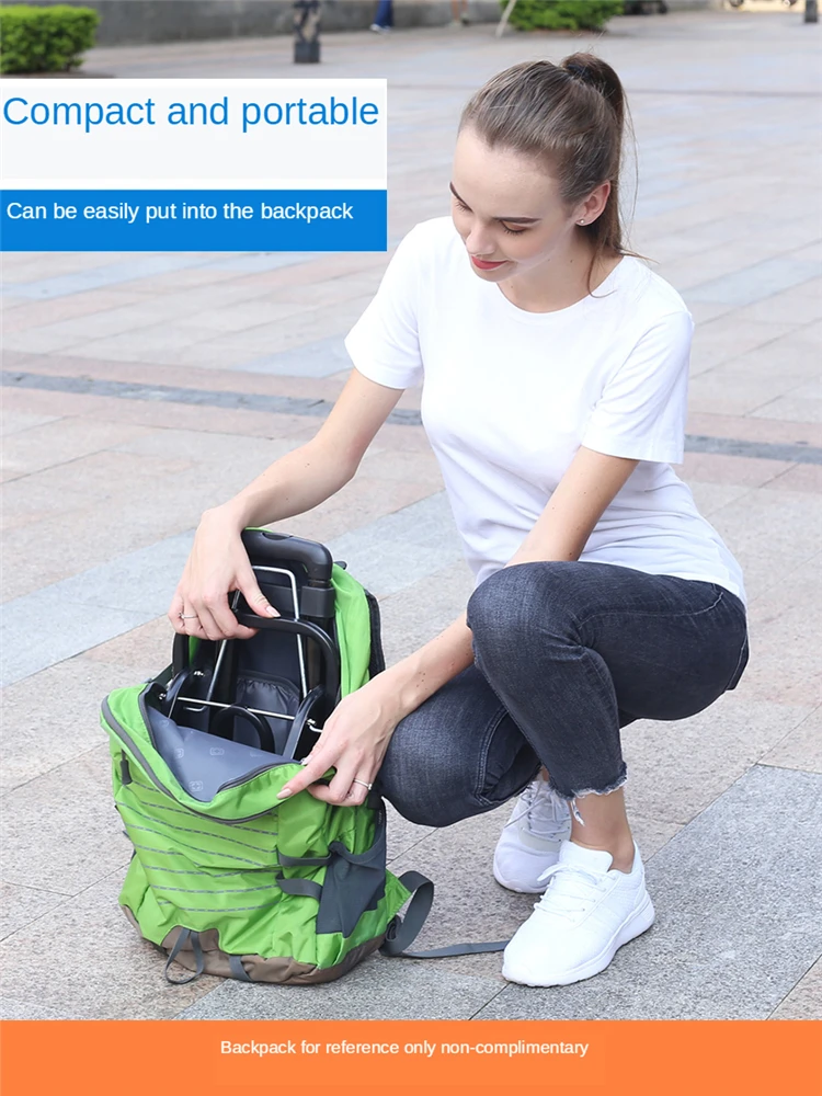 

B-LIFE Folding Shopping Carts for Groceries Stair Climber Trolley Dolly with Waterproof Bag Adjustable Handle for Moving Travel