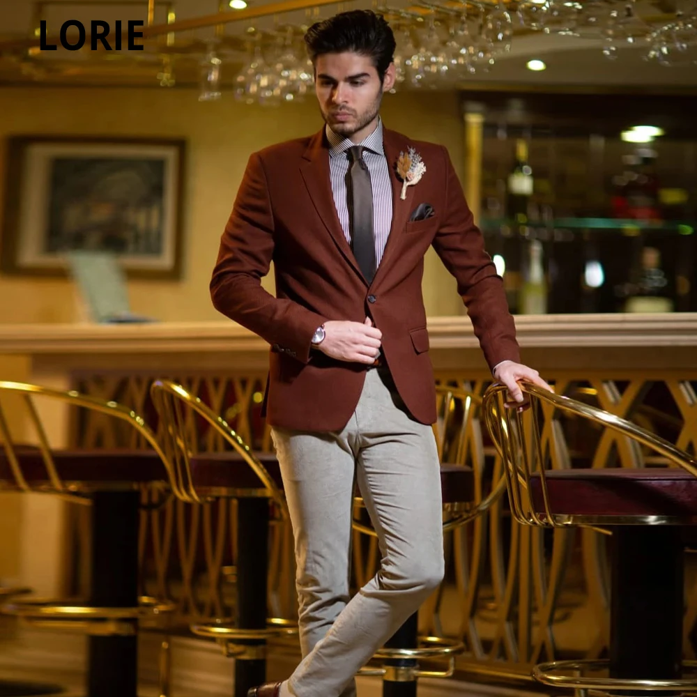 

LORIE Fashion Men Suit For Wedding 2020 Vintage Formal Best Man Suits Groom Wear Man 2 Pieces Suits (Jacket+Pants same colors)