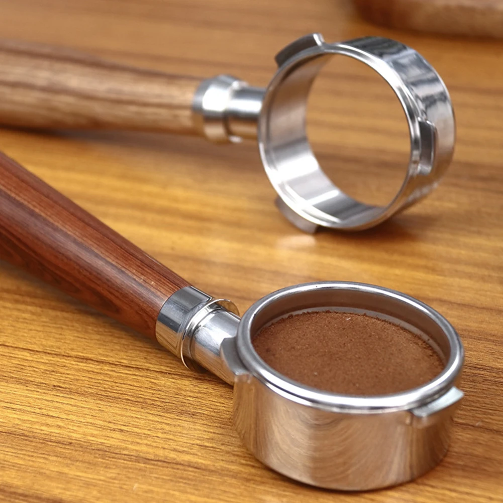58MM Stainless Steel Double Ear Coffee Machine Handle Bottomless Filter Portafilter Universal Wooden E61 Espresso Tools | Дом и сад