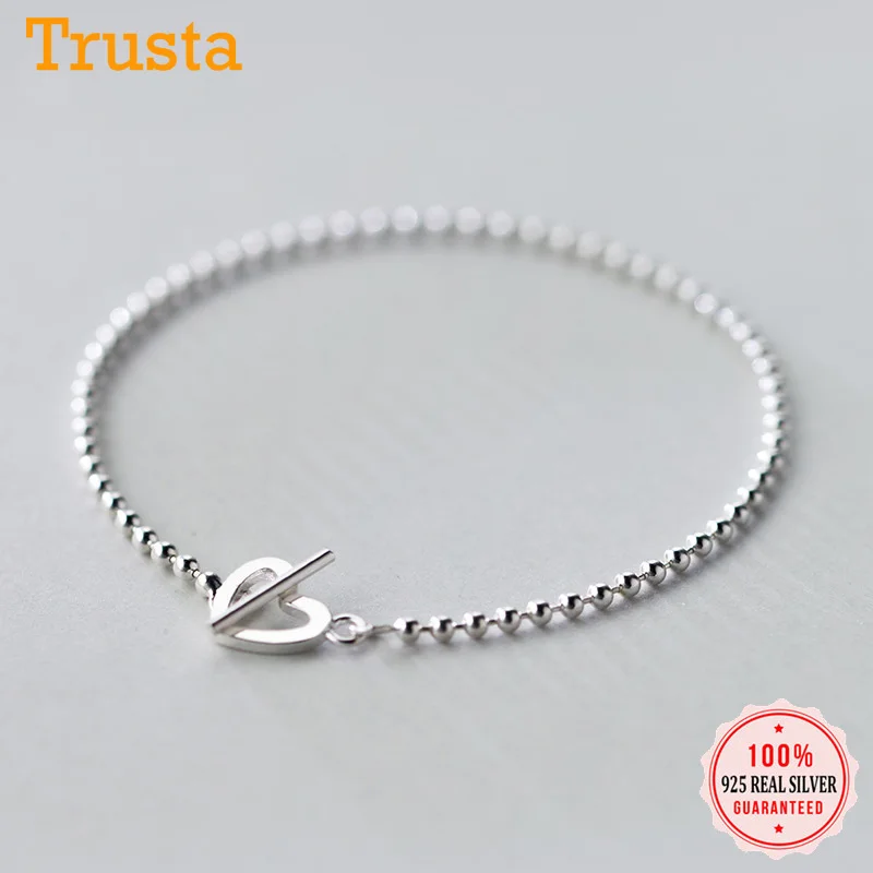Trustdavis,, Настоящее серебро 925 пробы, полый браслет с картой, 16 см, для женщин, подарок, для девушек, леди, ювелирное изделие DA306